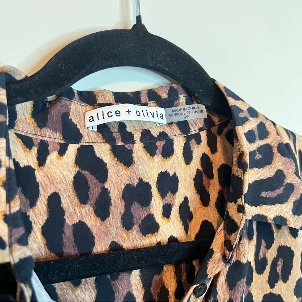 Alice + Olivia Jude Tunic Leopard Print Shirt Dress - Size Small EUC - Picture 7 of 8